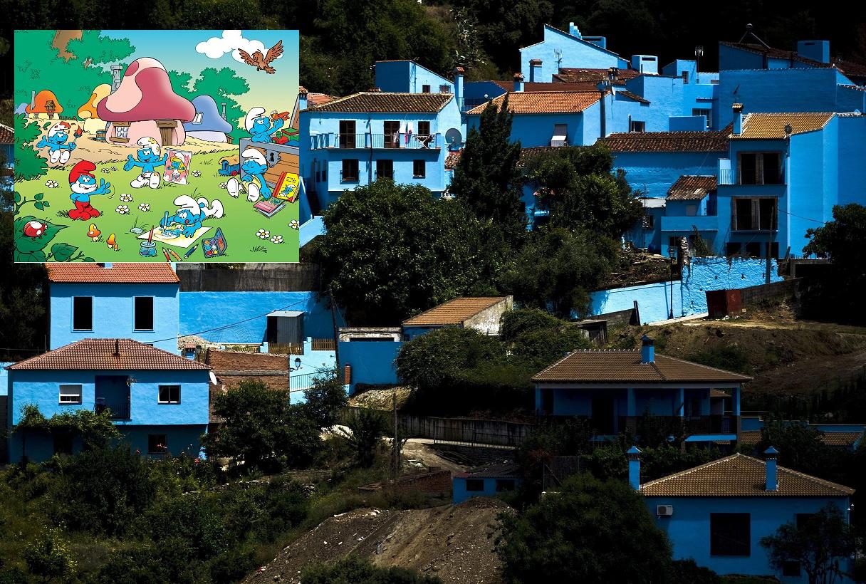 Smurf Village set up in Spain